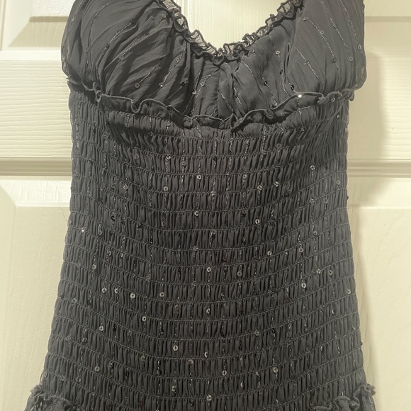 CACH’E vintage black sparkle, elegant spaghetti strap dress - Picture 2 of 4